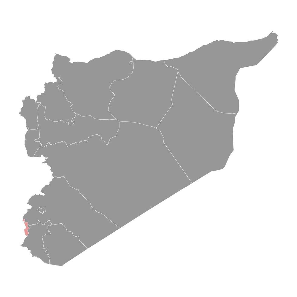 quneitra gouvernorat carte, administratif division de Syrie. vecteur illustration.