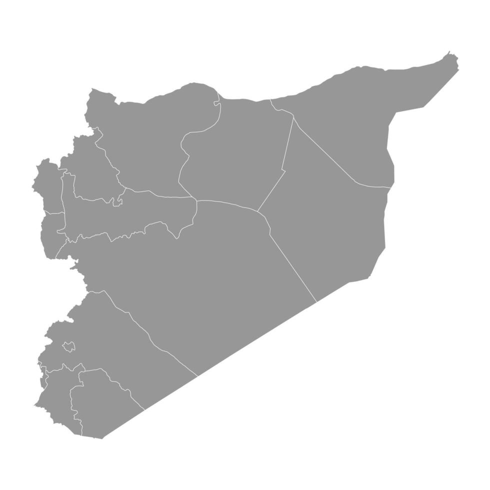 Syrie carte avec administratif divisions. vecteur illustration.