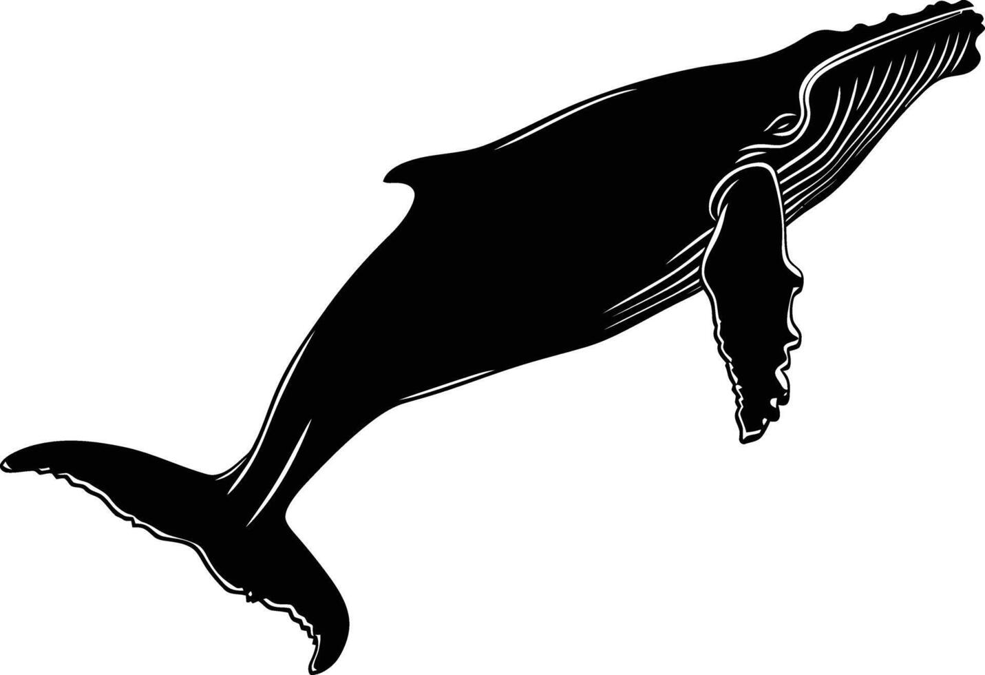 ai généré silhouette baleine noir Couleur seulement plein corps vecteur