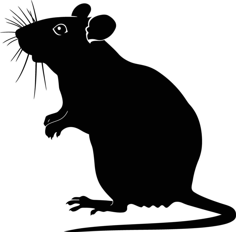 ai généré silhouette rat noir Couleur seulement plein corps vecteur