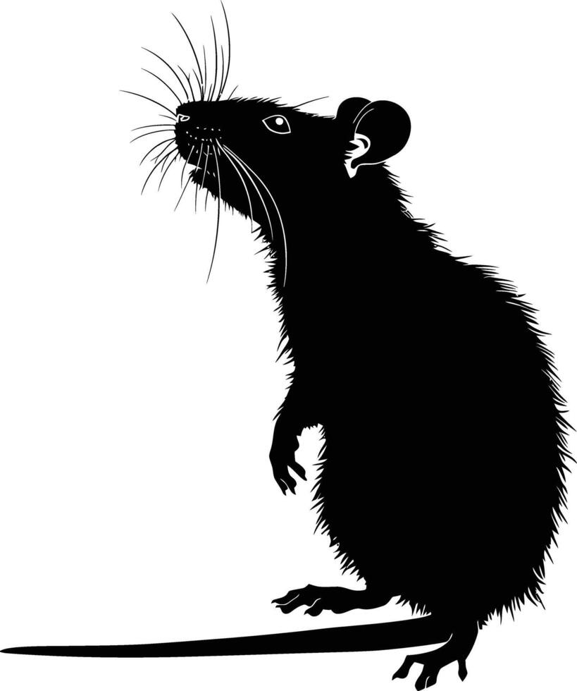 ai généré silhouette rat noir Couleur seulement plein corps vecteur