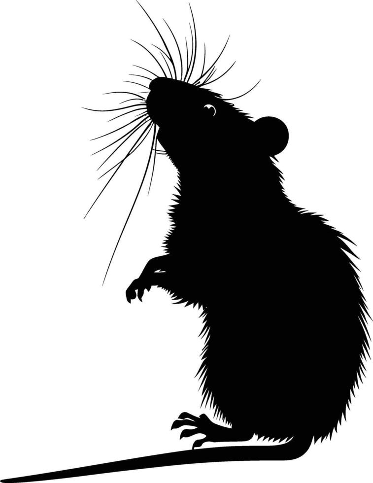 ai généré silhouette rat noir Couleur seulement plein corps vecteur