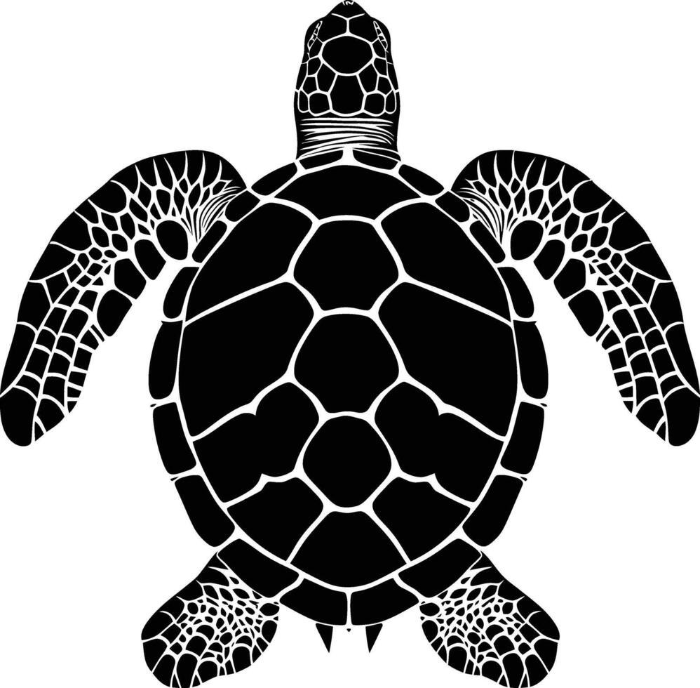 ai généré silhouette tortue plein corps noir Couleur seulement vecteur