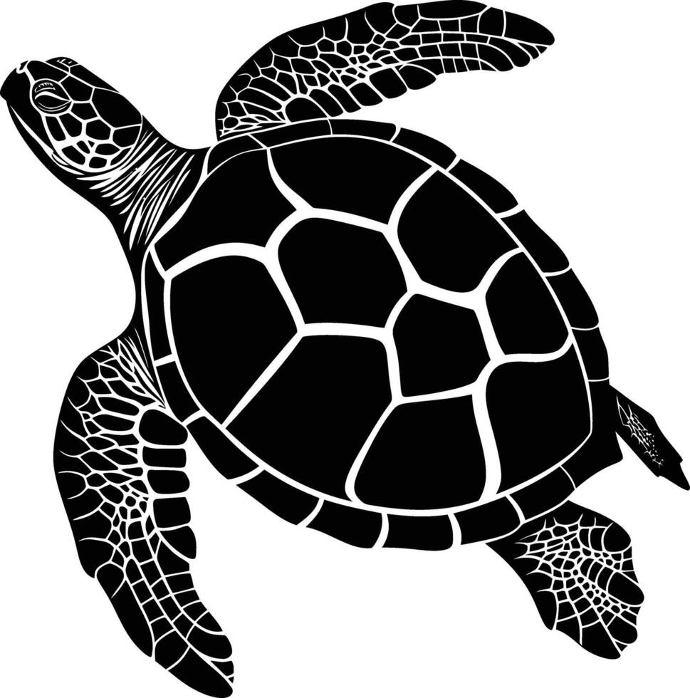 ai généré silhouette tortue plein corps noir Couleur seulement vecteur