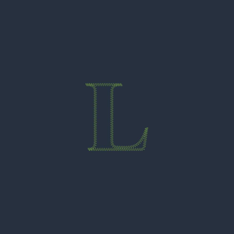 alphabet des lettres initiales monogramme logo ll, l vecteur