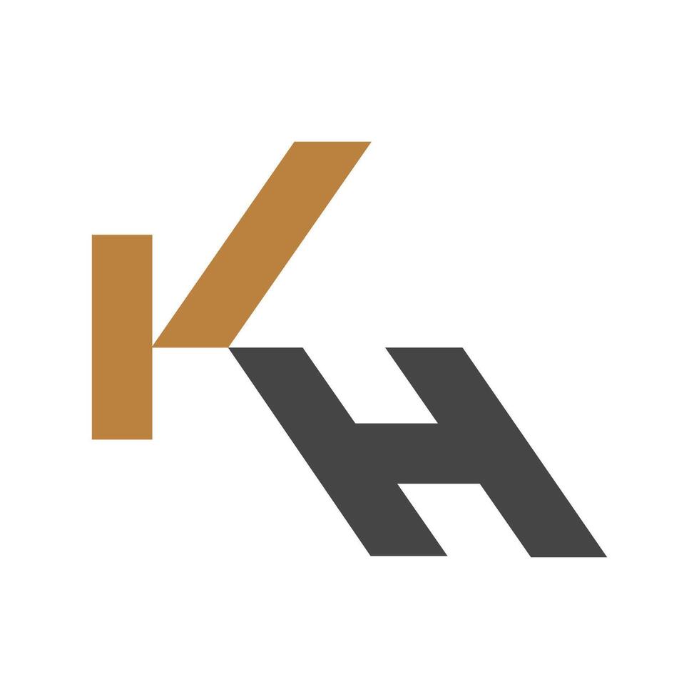 alphabet initiales logo hk, kh, k et h vecteur