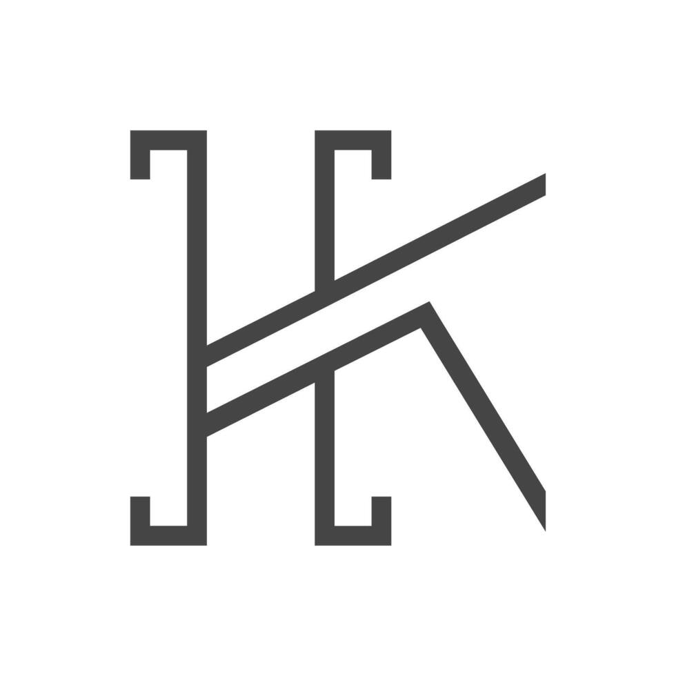 alphabet initiales logo hk, kh, k et h vecteur