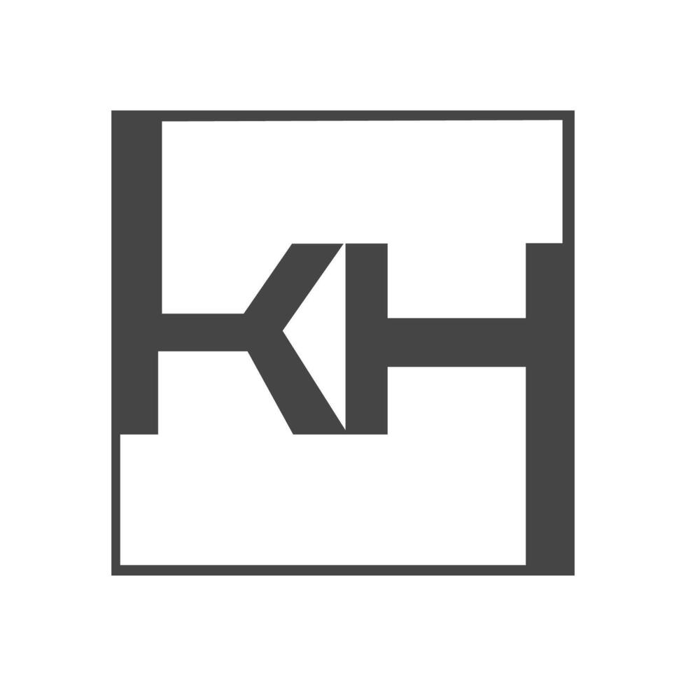 alphabet initiales logo hk, kh, k et h vecteur