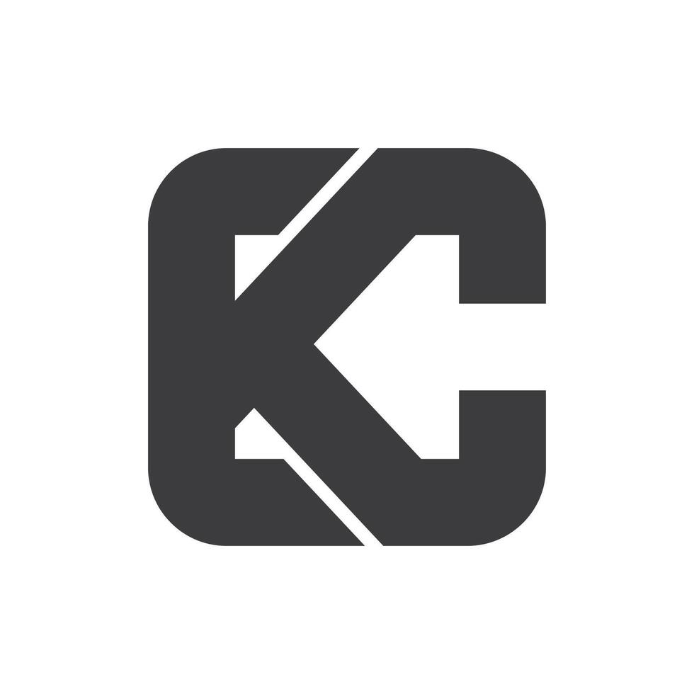 Créatif abstrait lettre ck logo conception. lié lettre kc logo conception. vecteur