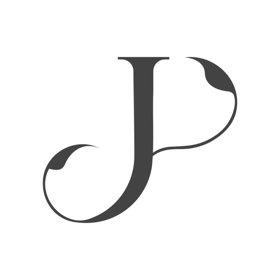 initiale jp lettre logo avec Créatif moderne affaires typographie vecteur modèle. Créatif abstrait lettre p j logo conception.