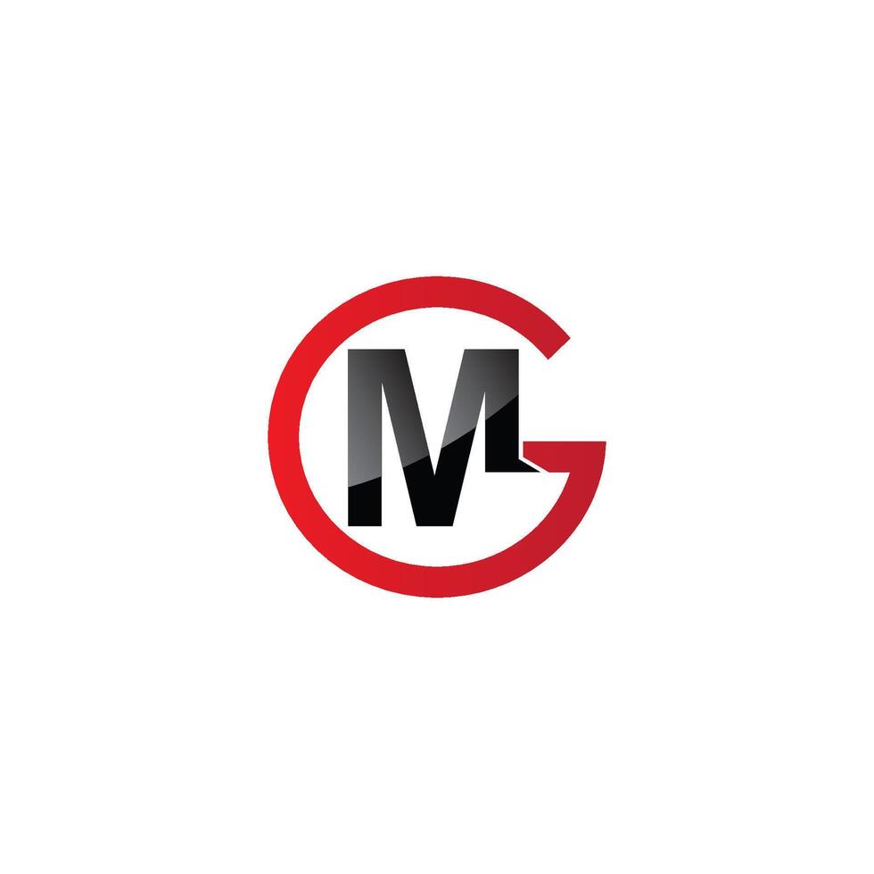 initiale lettre gm ou mg logo conception modèle vecteur