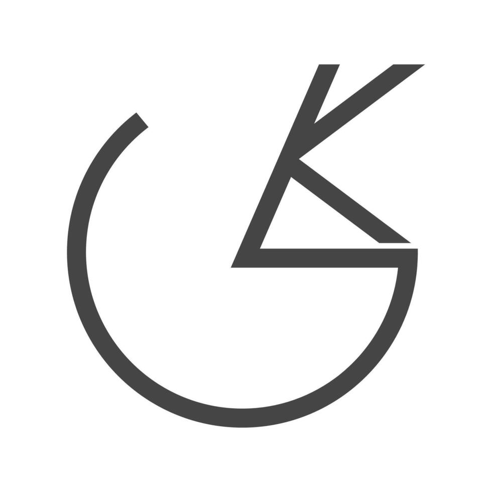 alphabet lettres initiales monogramme logo kg, gk, k et g vecteur