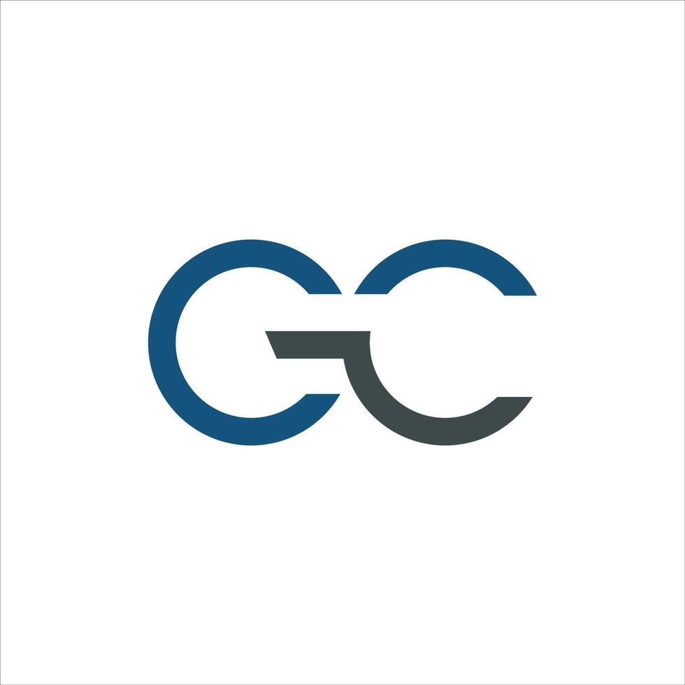 initiale lettre gc ou cg logo vecteur conception
