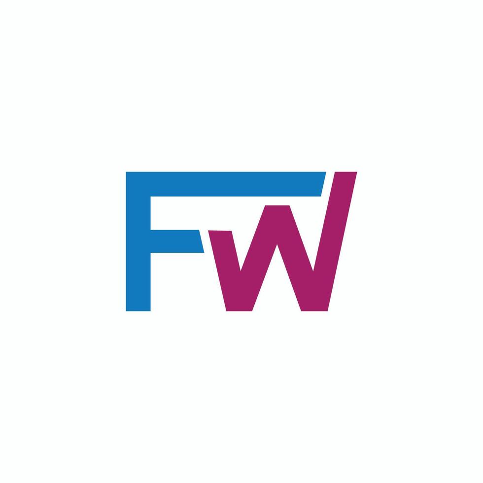 initiale lettre fw ou wf logo conception modèle vecteur