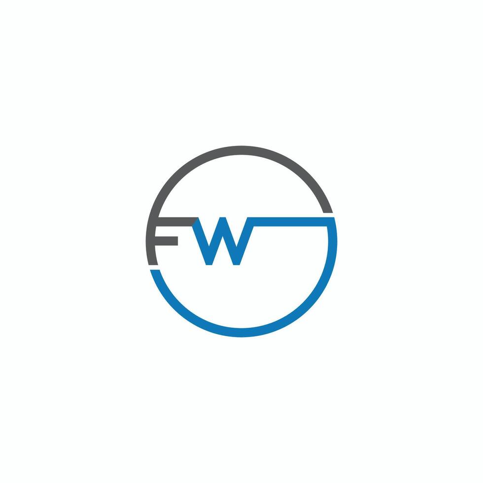 initiale lettre fw ou wf logo conception modèle vecteur