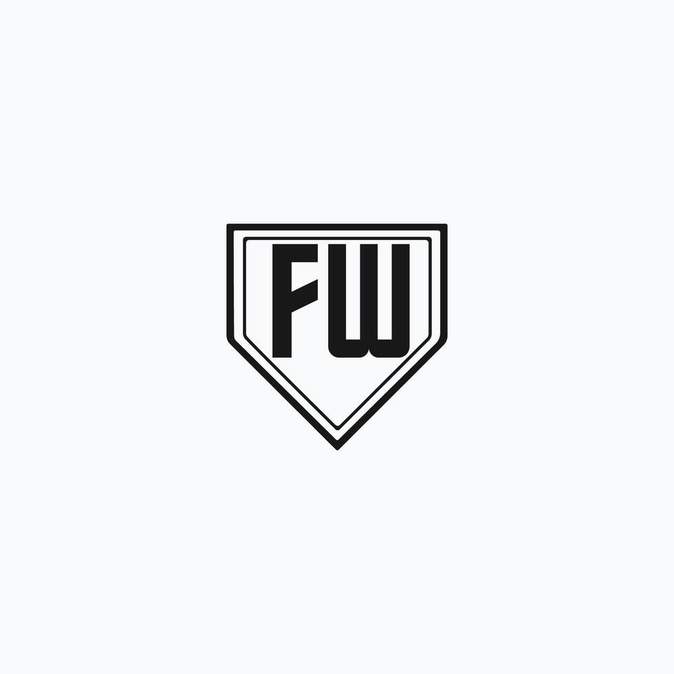 initiale lettre fw ou wf logo conception modèle vecteur