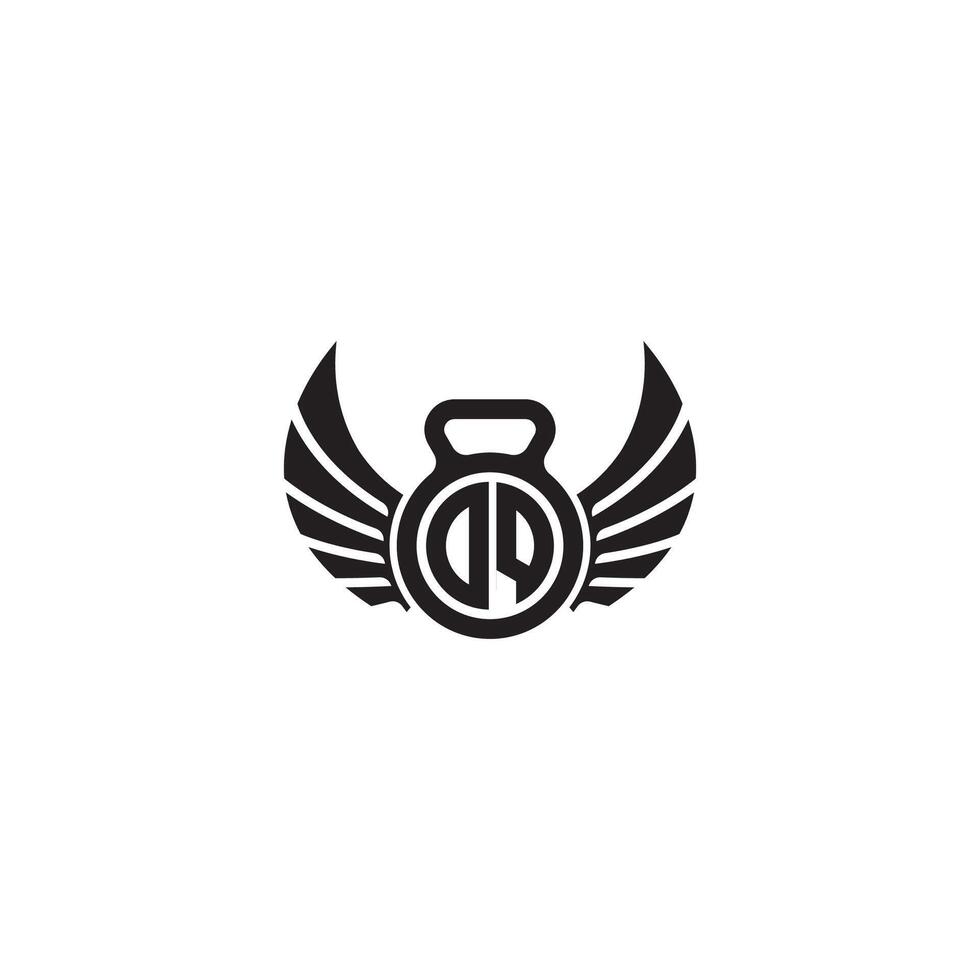 dq aptitude Gym et aile initiale concept avec haute qualité logo conception vecteur