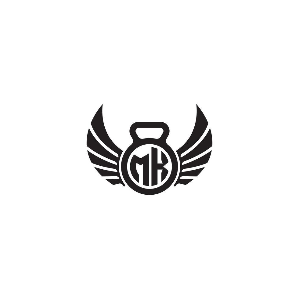 mk aptitude Gym et aile initiale concept avec haute qualité logo conception vecteur