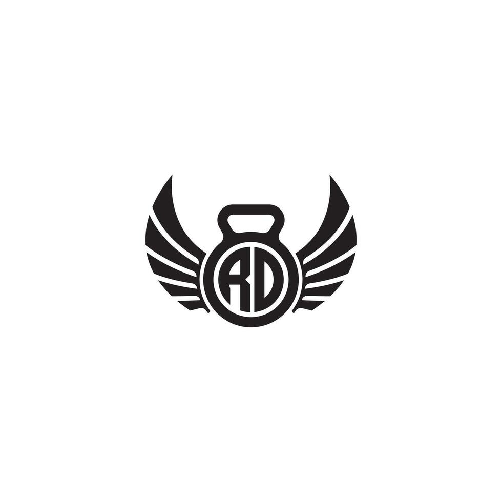 rd aptitude Gym et aile initiale concept avec haute qualité logo conception vecteur