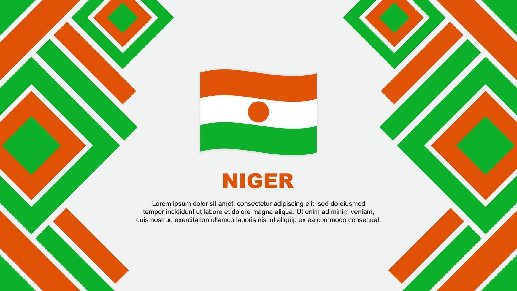 Niger drapeau abstrait Contexte conception modèle. Niger indépendance journée bannière fond d'écran vecteur illustration. Niger