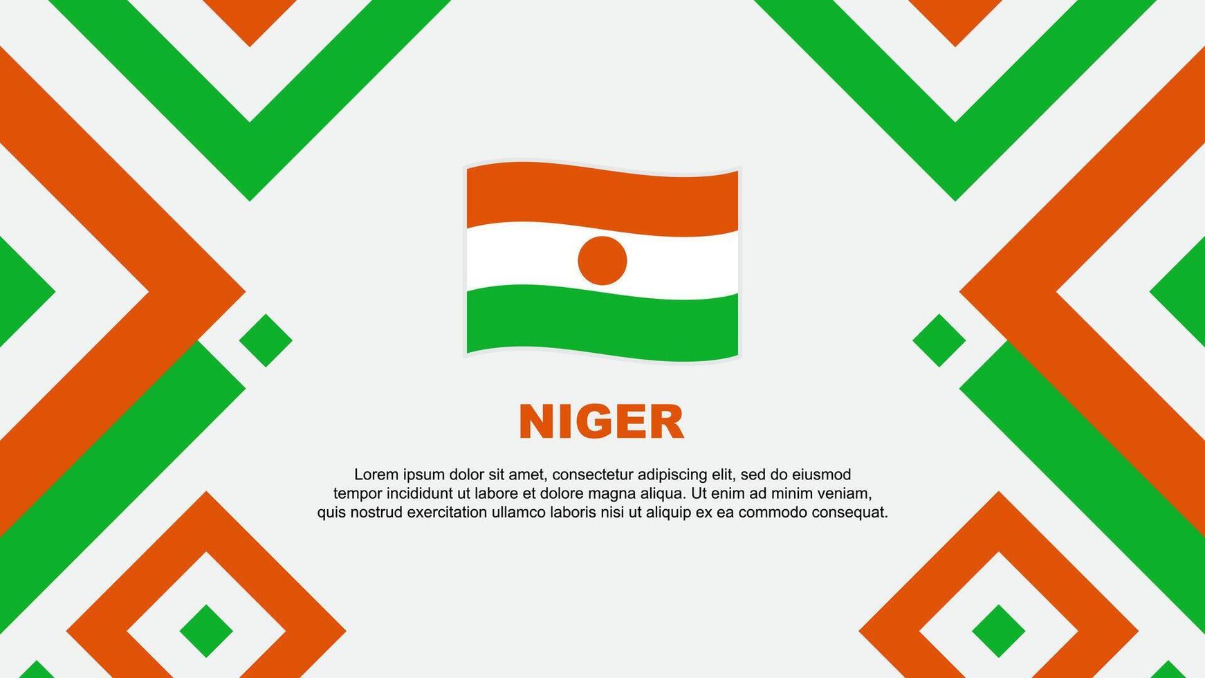 Niger drapeau abstrait Contexte conception modèle. Niger indépendance journée bannière fond d'écran vecteur illustration. Niger modèle