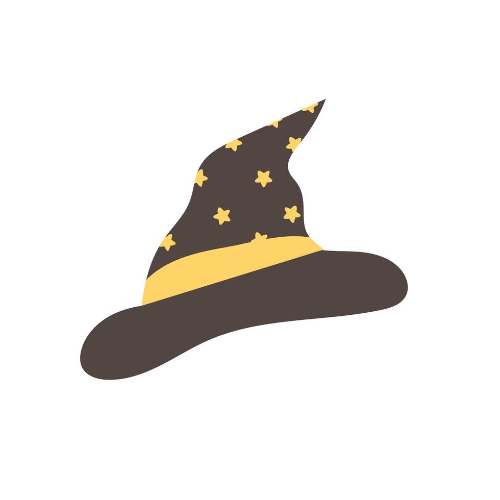 icône plate de chapeau de sorcière vecteur