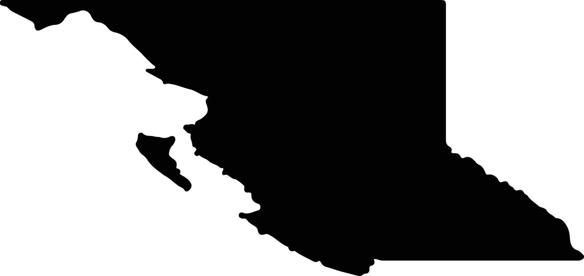 Britanique colombie Canada silhouette carte vecteur