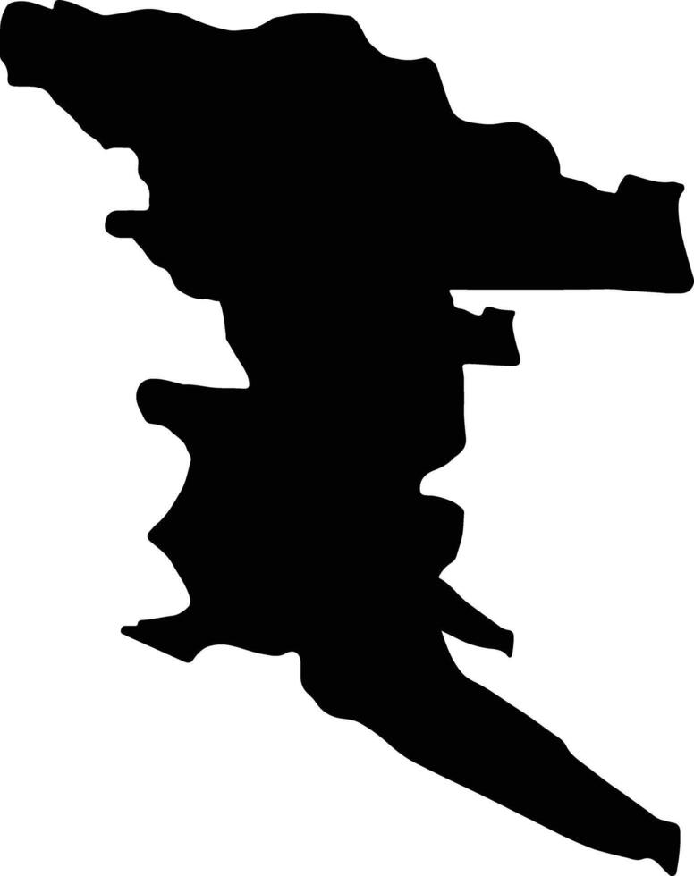 herzégovine-neretva Bosnie et herzégovine silhouette carte vecteur