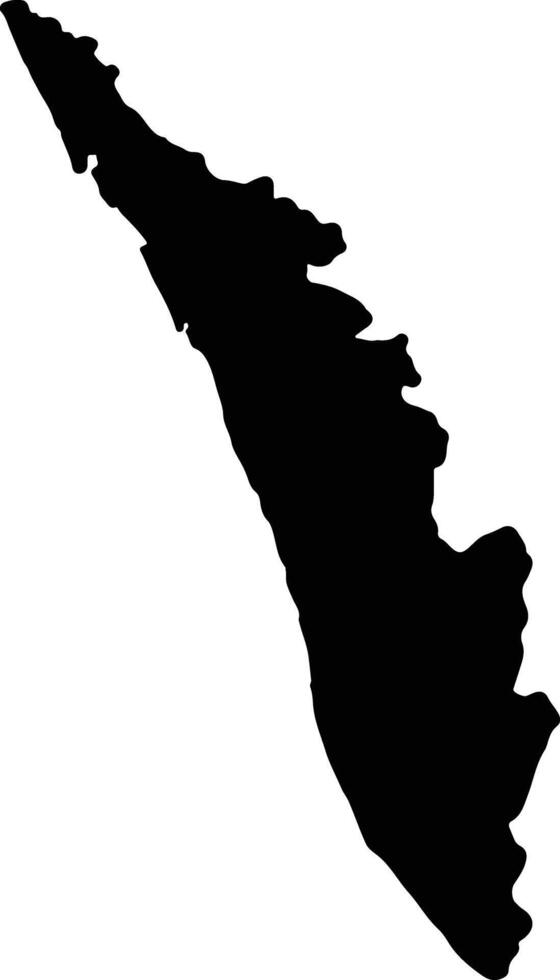 Kerala Inde silhouette carte vecteur