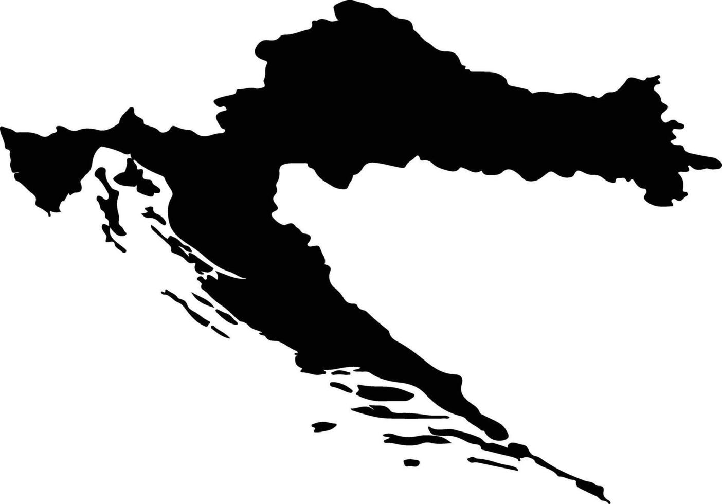 Croatie silhouette carte vecteur