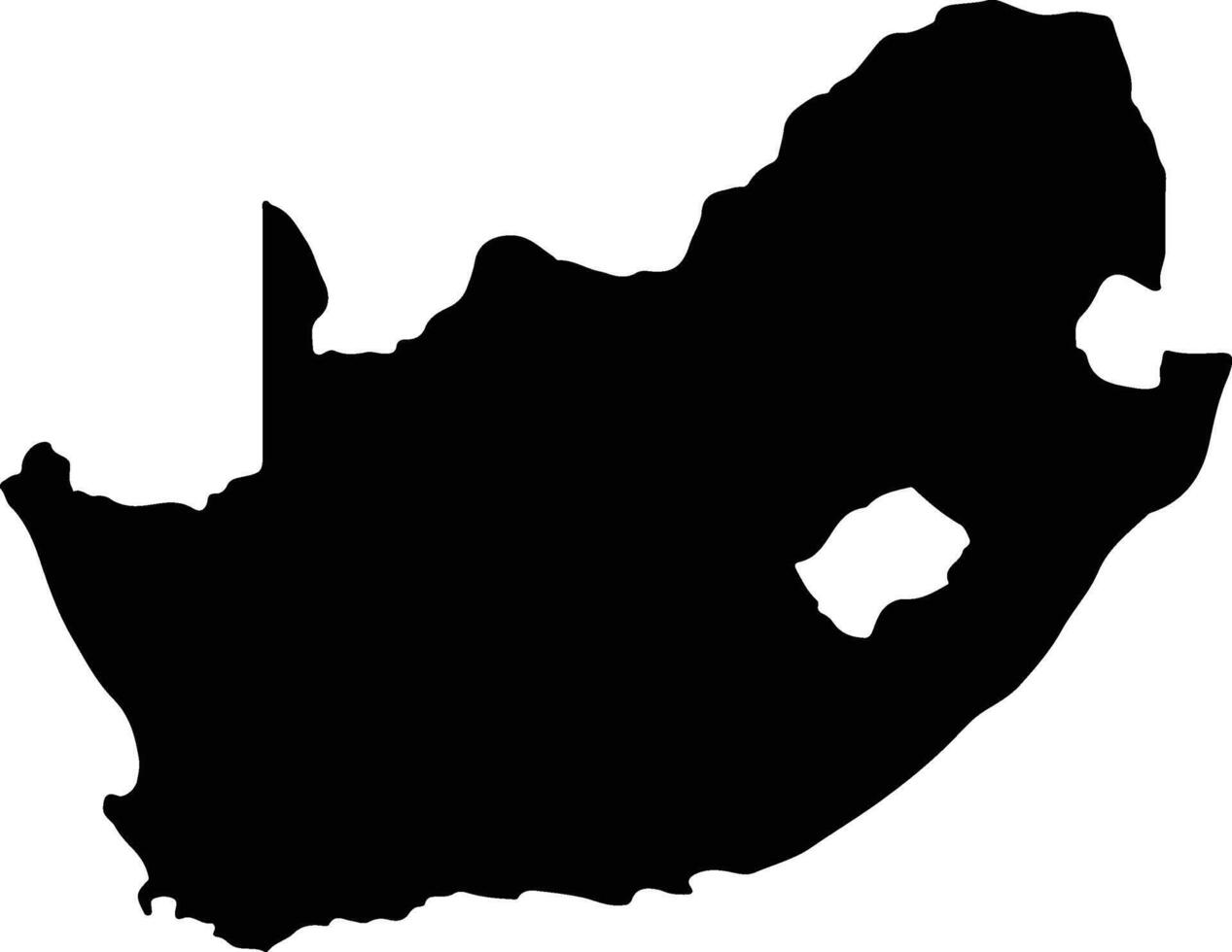 Sud Afrique silhouette carte vecteur