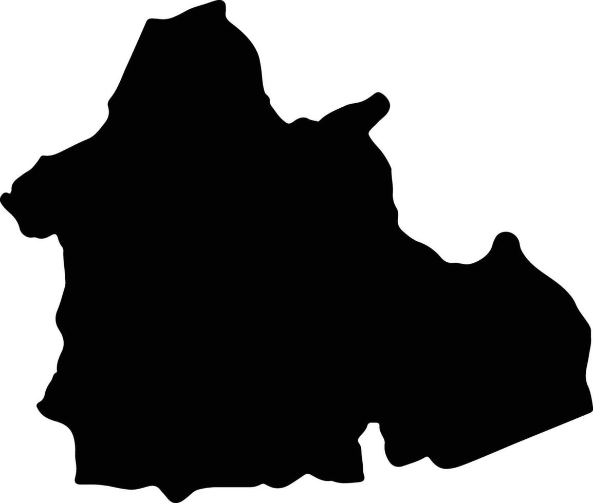 nana-mambere central africain république silhouette carte vecteur