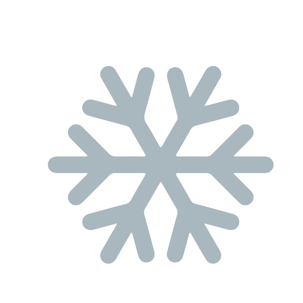 Image isolée de l'icône froide de flocon de neige d'hiver vecteur