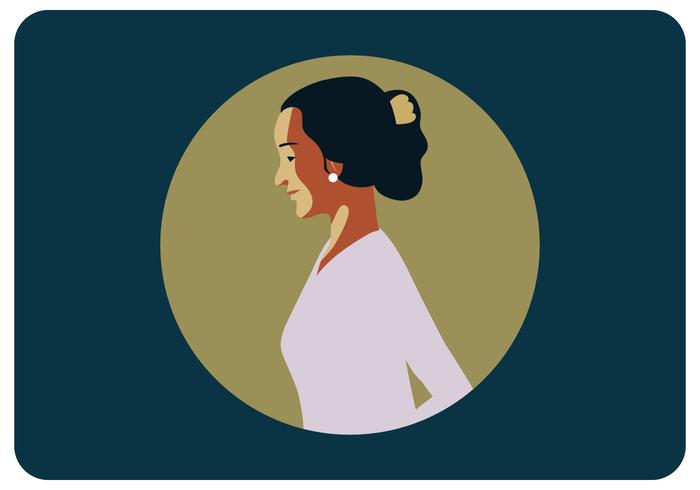 Potrait d&#39;une femme en vecteur Kartini Day