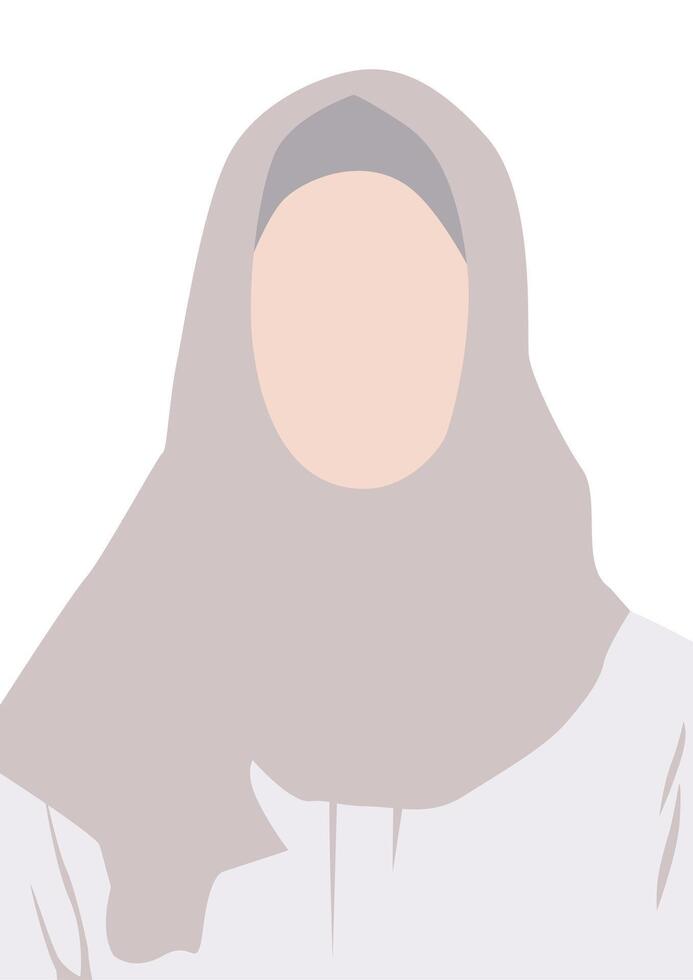 plat illustration de femme dans hijab vecteur