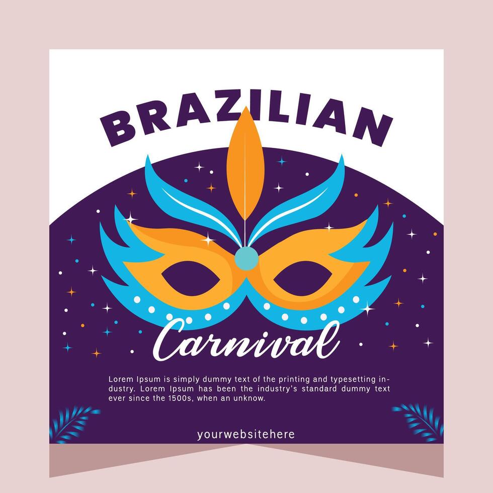 brésilien carnaval social médias Publier illustration vecteur