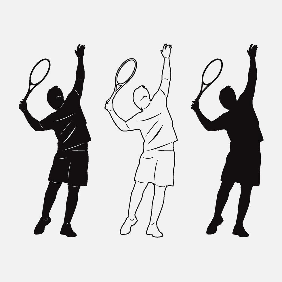 logo joueur de tennis vecteur