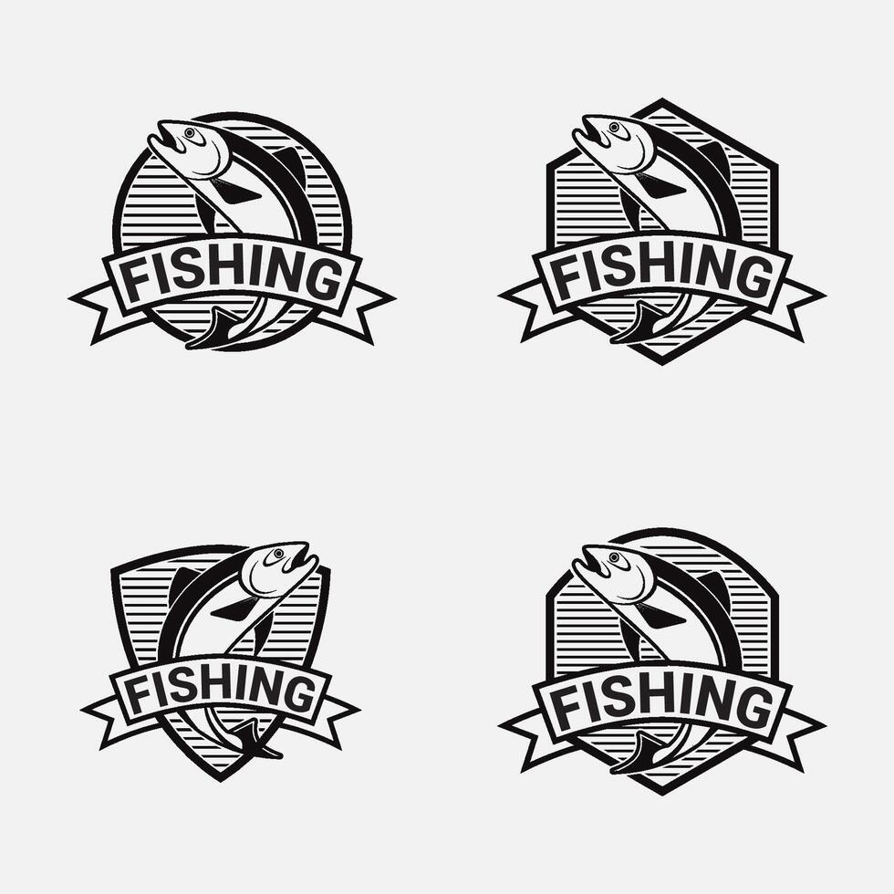 pêche club logo badge vecteur