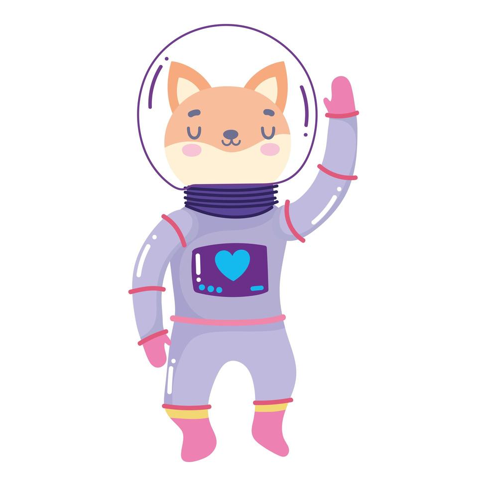 chat de l'espace astronaute aventure dessin animé animal vecteur
