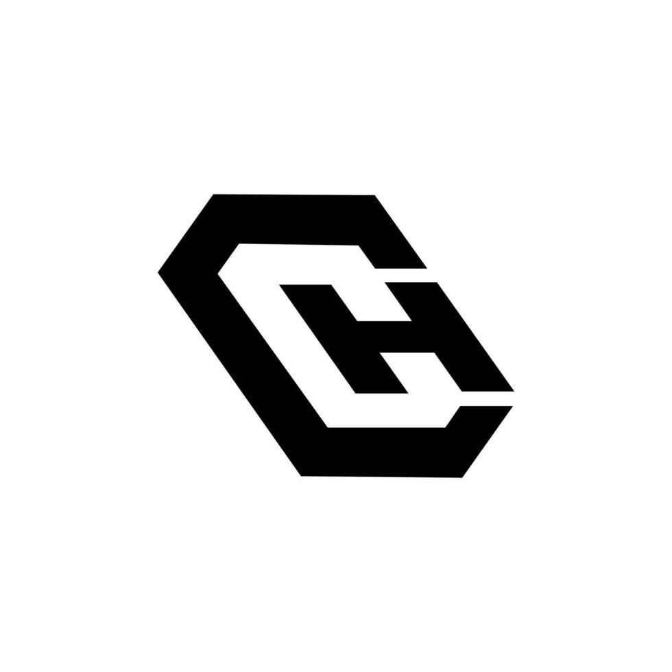 lettre ch moderne formes alphabet négatif espace monogramme abstrait logo conception concept vecteur
