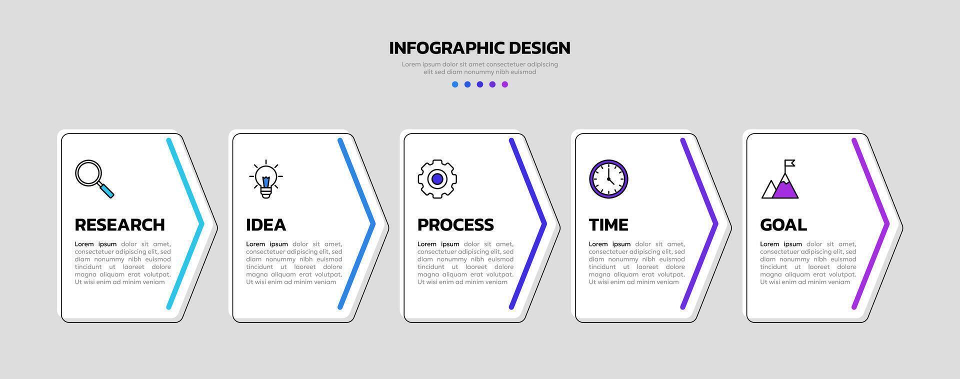 moderne affaires infographie modèle avec 5 les options ou pas Icônes. vecteur