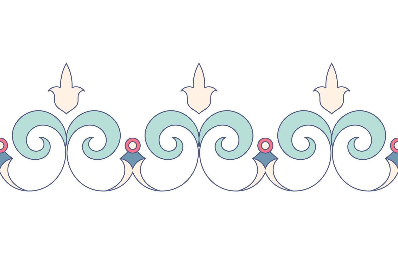 Composants de ethnique sans couture floral en tissu modèle Rouleaux vecteur