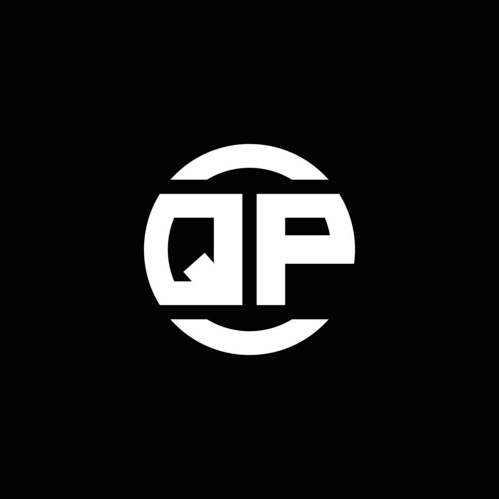 monogramme du logo qp isolé sur le modèle de conception d'élément de cercle vecteur