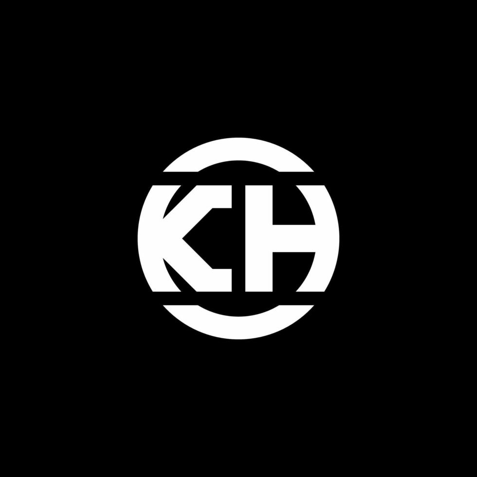 monogramme du logo kh isolé sur le modèle de conception d'élément de cercle vecteur