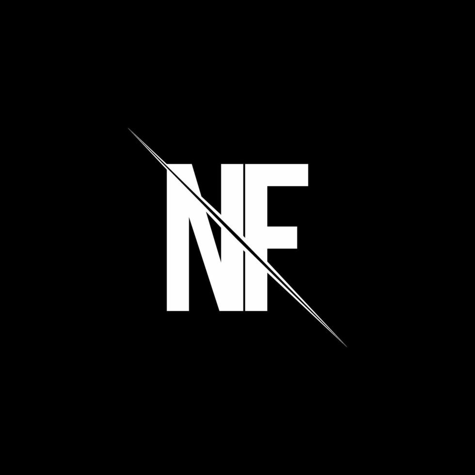 monogramme du logo nf avec modèle de conception de style slash vecteur