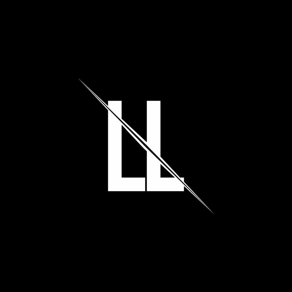 monogramme du logo ll avec modèle de conception de style slash vecteur