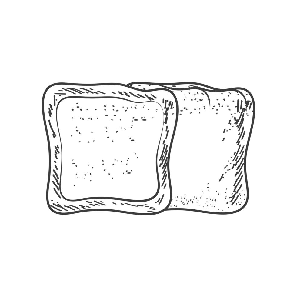 Croquis de pain cuit au four vecteur