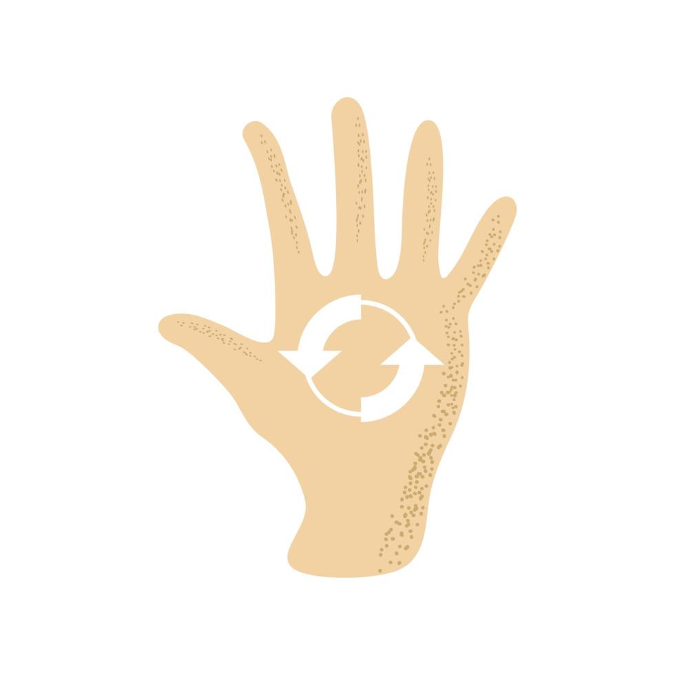 main avec symbole de recyclage vecteur