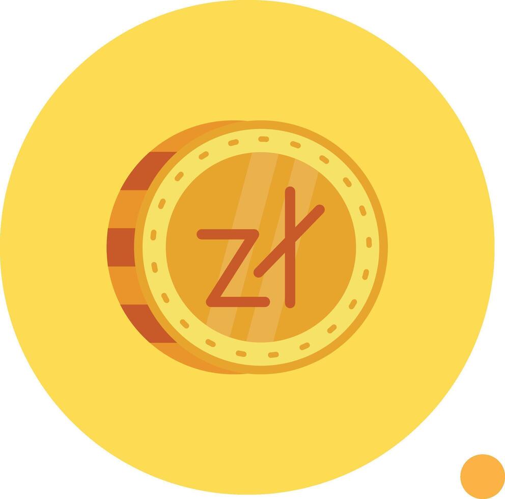 zloty longue cercle icône vecteur