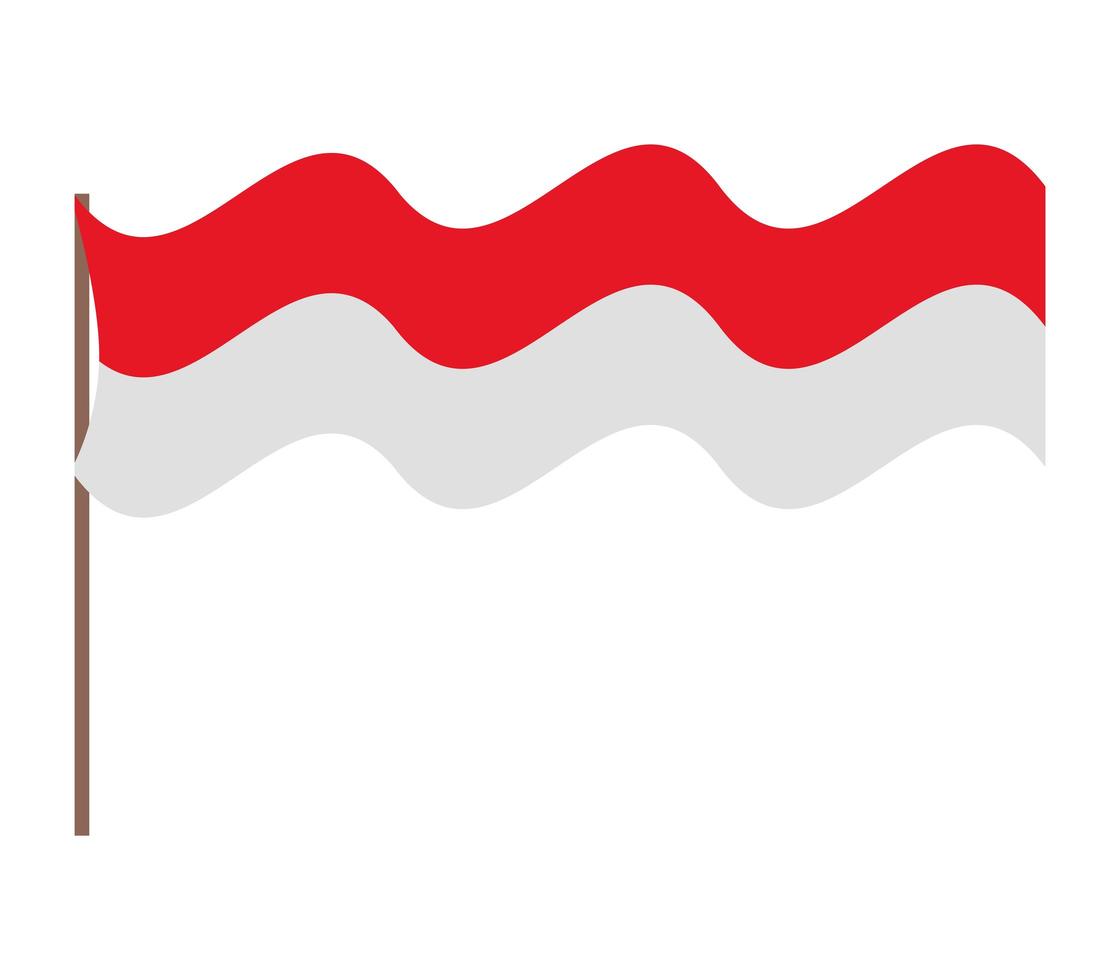 drapeau indonésien agité vecteur